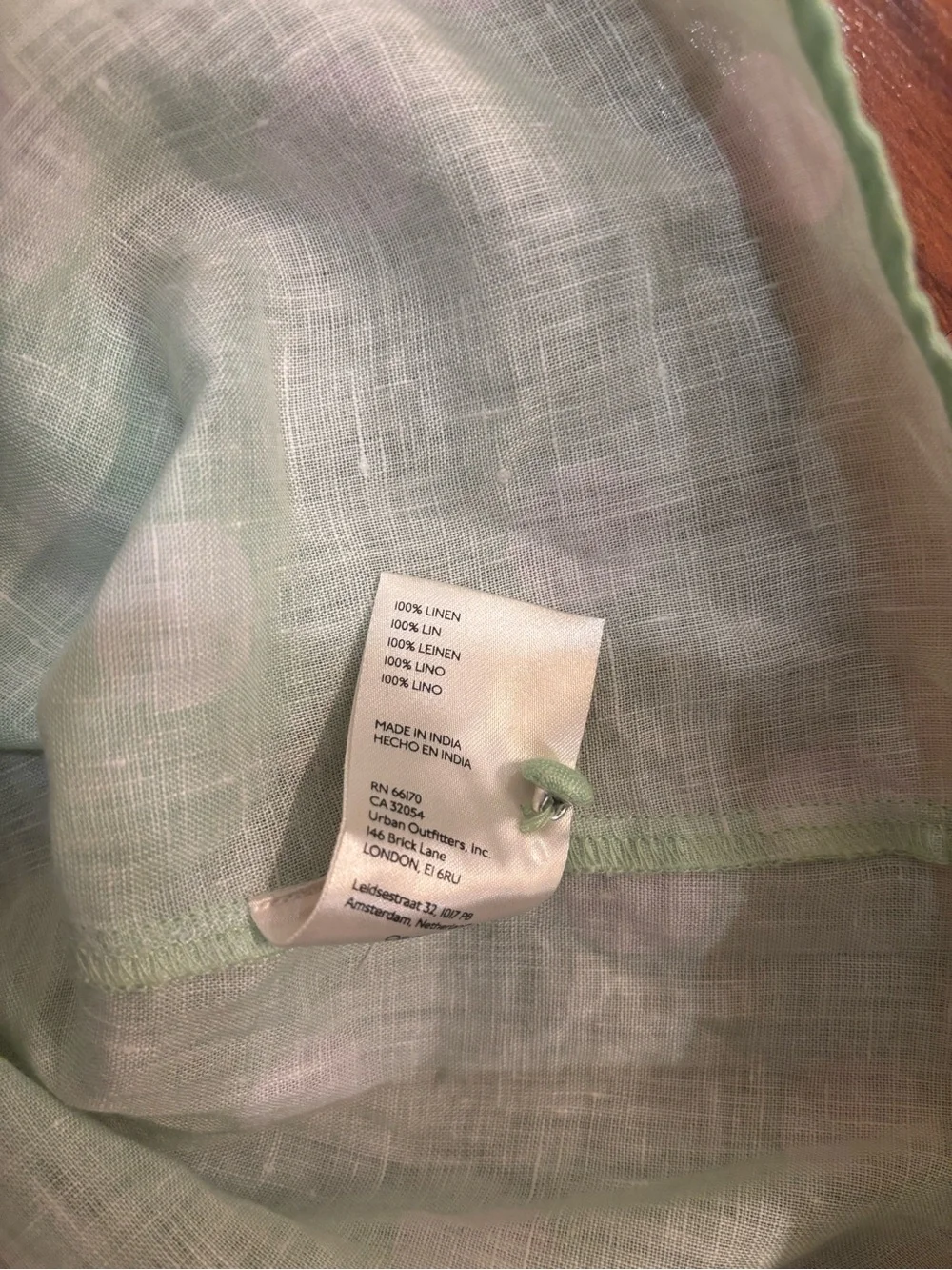 Maeve Anthropologie Audie Linen Puff Sleeve Blouse Lime Green White Dot Medium